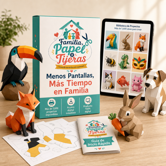 Kit Digital de Papercraft 3D: Desconexión y Tiempo en Familia