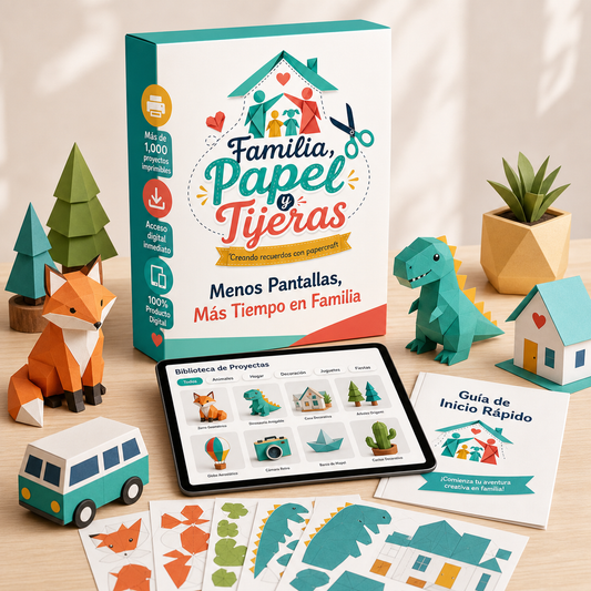 Kit Digital de Papercraft 3D: Desconexión y Tiempo en Familia